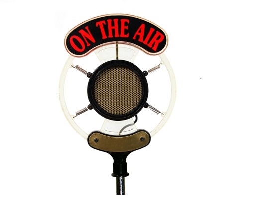 old microphone on the air