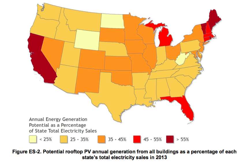 Efficiency, not sunshine, is why New England has great rooftop-solar potential