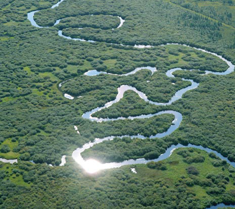 winding river aerial
