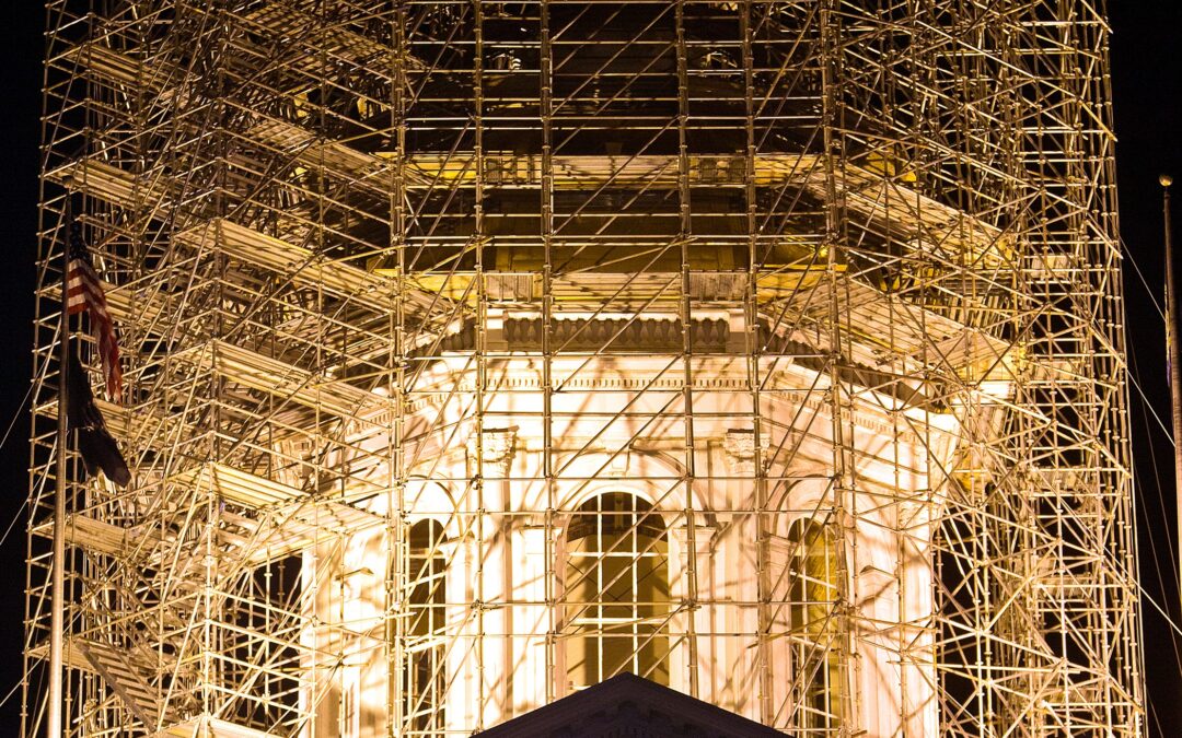 dome nighttime scaffolding