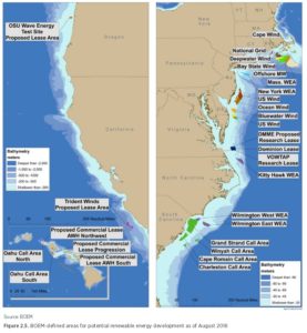 Offshore wind lease areas, from BOEM