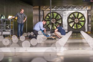 UNH photo: Inside the UNH flow physics wind tunnel.