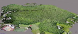 Researchers mapped UNH's College Woods using an Unmanned Aerial System. Russ Congalton/UNH