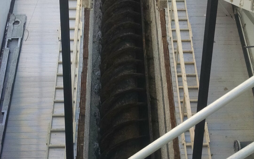 Archimedes screw at Concord WWTP