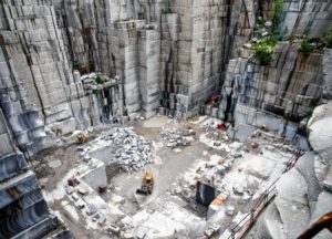 Overview of the "deep hole" quarry at Swenson Granite in Concord. (Monitor photo - Geoff Forester)