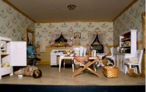 Part of one of Francis Glessner Lee's murder dioramas used to train investigators.