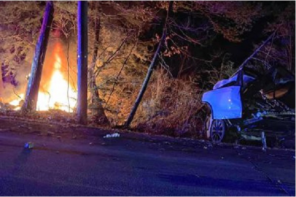 Tesla X fire after a crash produced New Hampshire’s first electric-car fatality