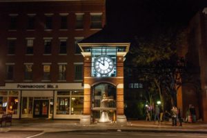the clock tower by Eagle Square in downtown Concord IN 2016. (ELIZABETH FRANTZ / Monitor staff)
