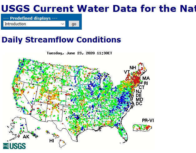 streamflow us map