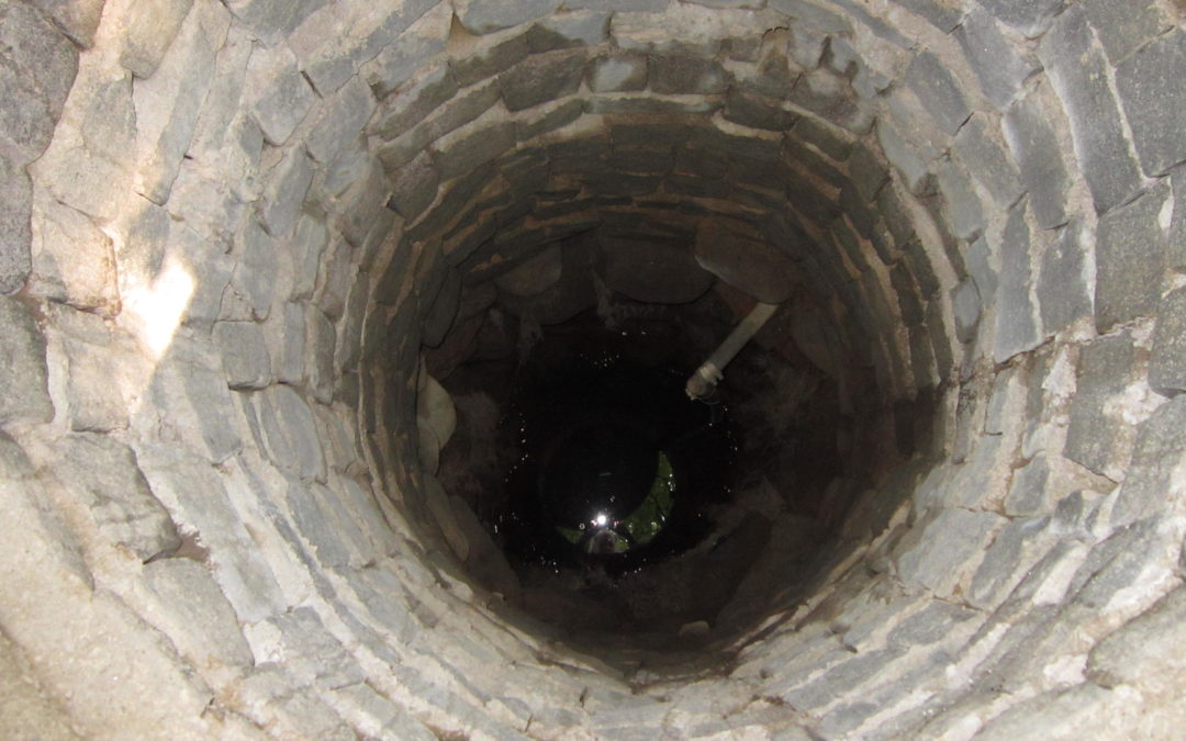 A well is a hole that groundwater falls into (assuming you have groundwater left)