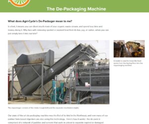 Agri-Cycle's de-packaging machine