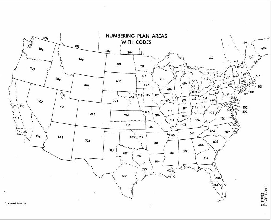Original Area Code Map Granite Geek