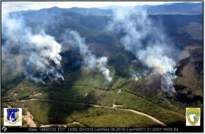Aerial photo of Bevis fire, May 16.