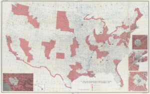 1955 map of areas in the US off limits to Soviet citizens
