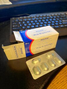 Box of Paxlovid medicine.