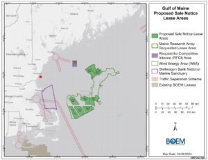 Proposed offshore-wind lease areas in Gulf of Maine, from BOEM