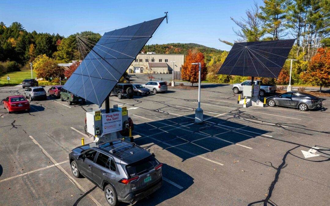 Small-scale solar chargers for parking lots